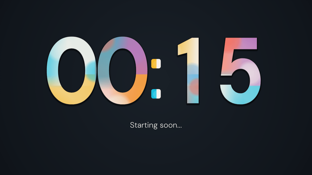 Acetate: final minute. 15 seconds left of a 5-minute timer.