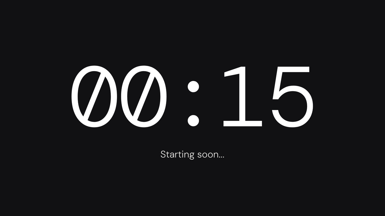 Classic: final minute. 15 seconds left of a 5-minute timer.