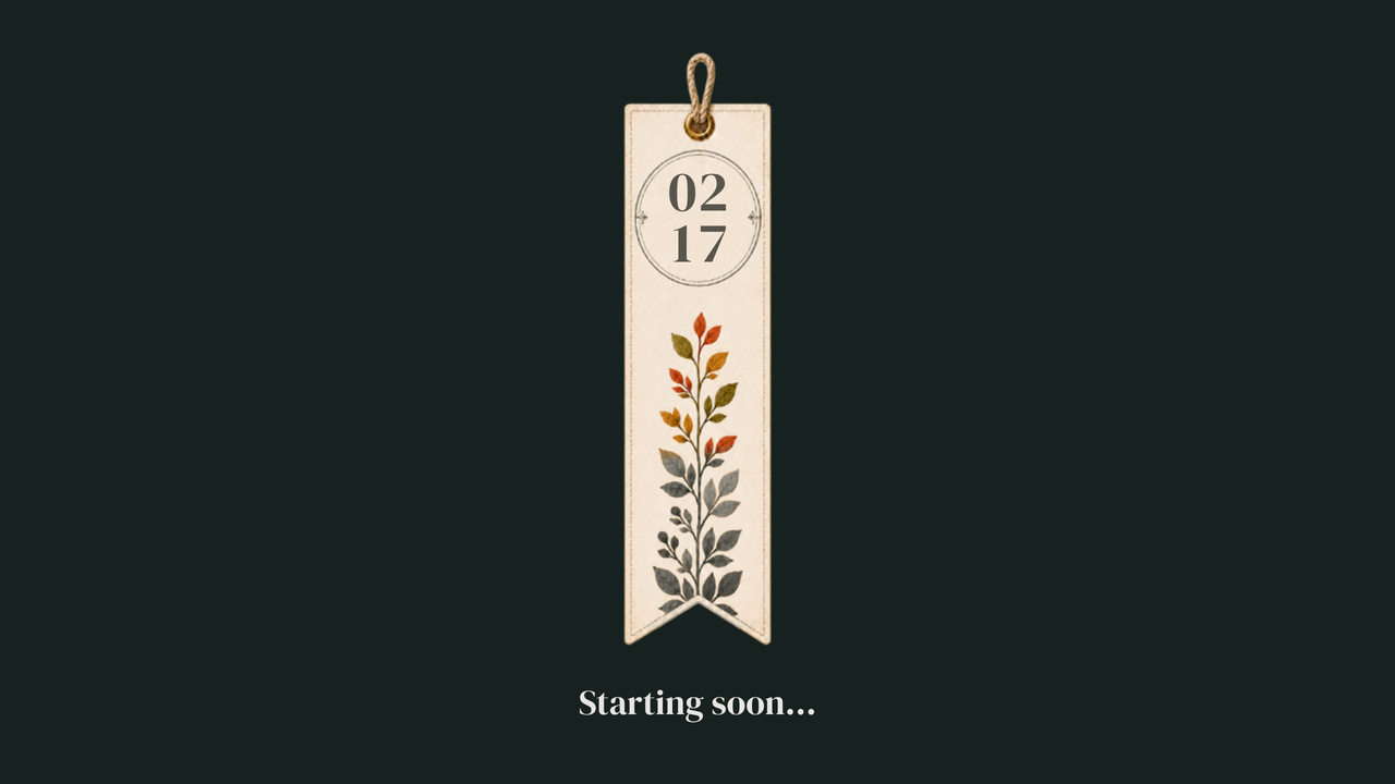 Botanical Bookmark: paused. Stopped mid-run at 2:17.