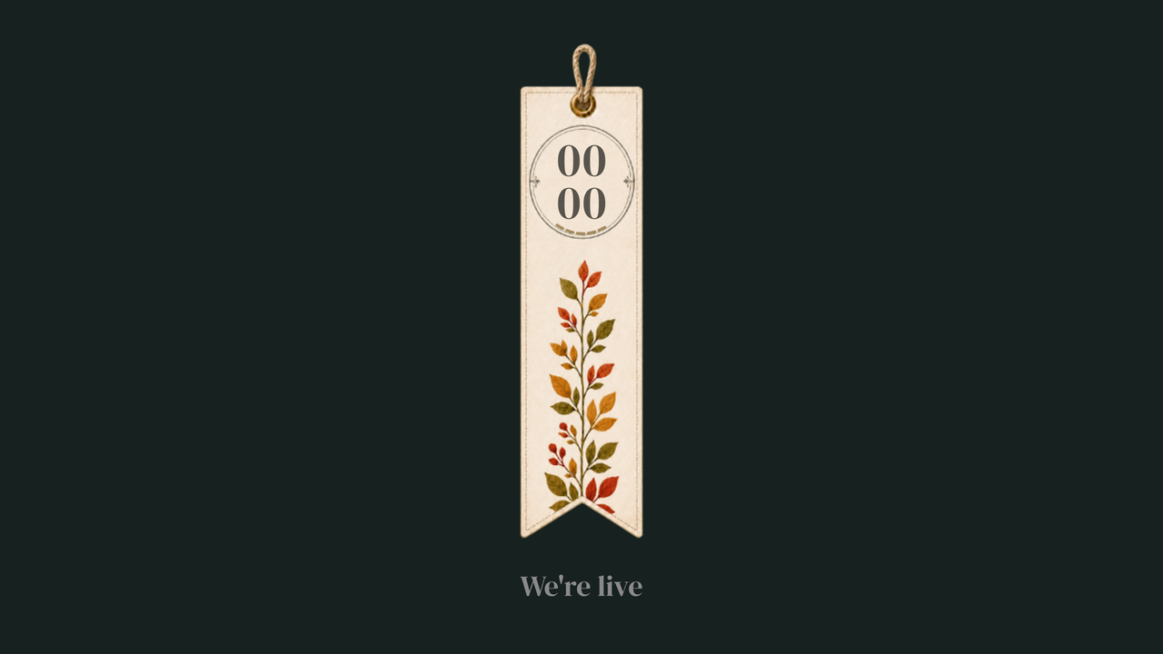 Botanical Bookmark: zero. The end message replaces the message.