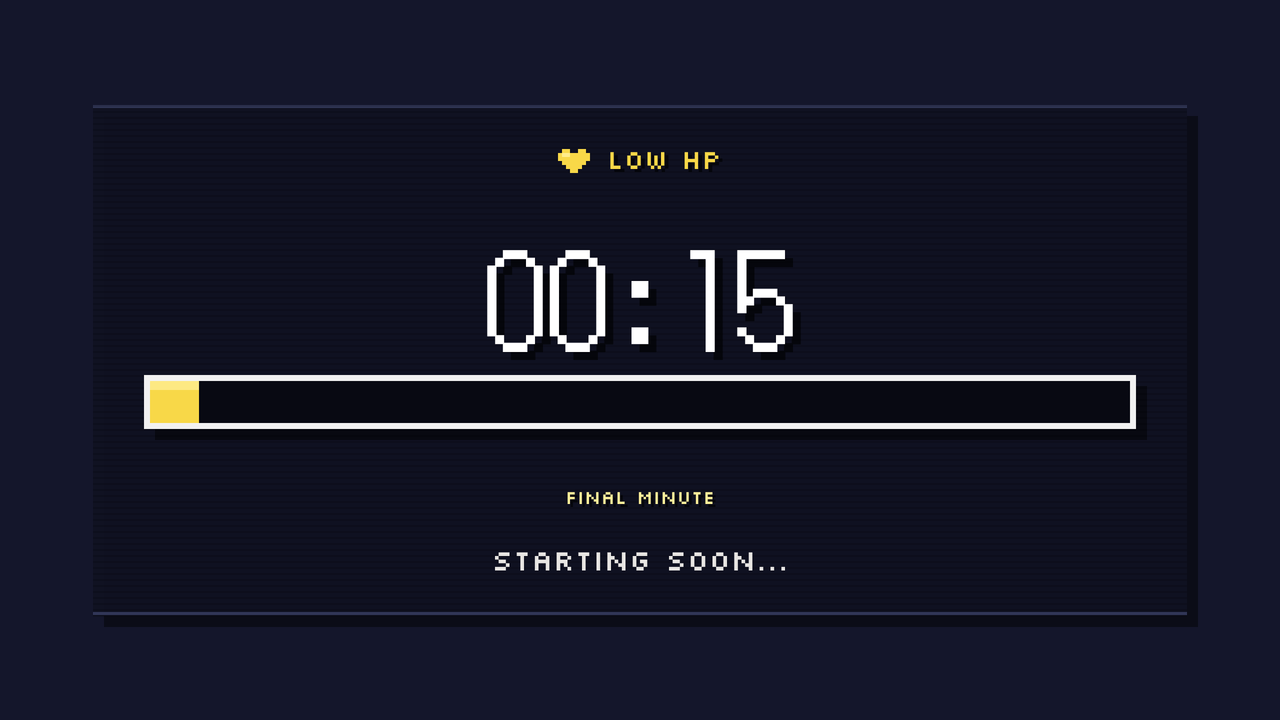 Pixel Quest: final minute. 15 seconds left of a 5-minute timer.