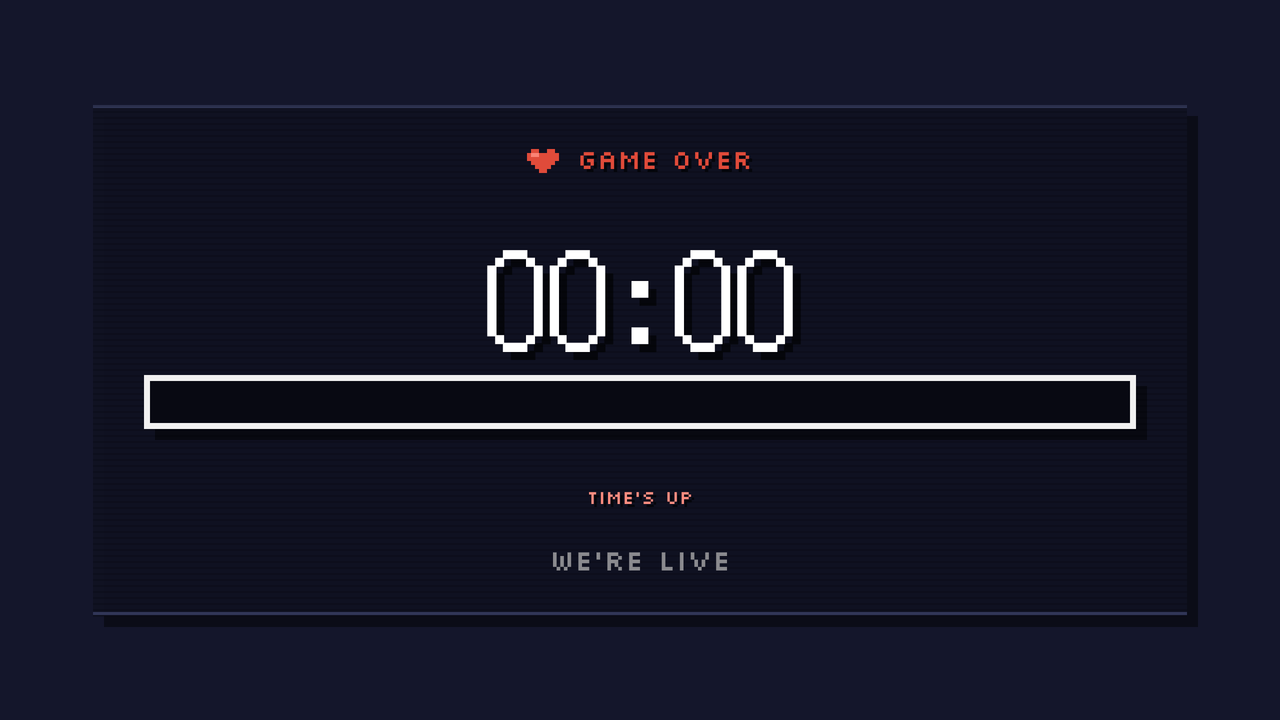Pixel Quest: zero. The end message replaces the message.